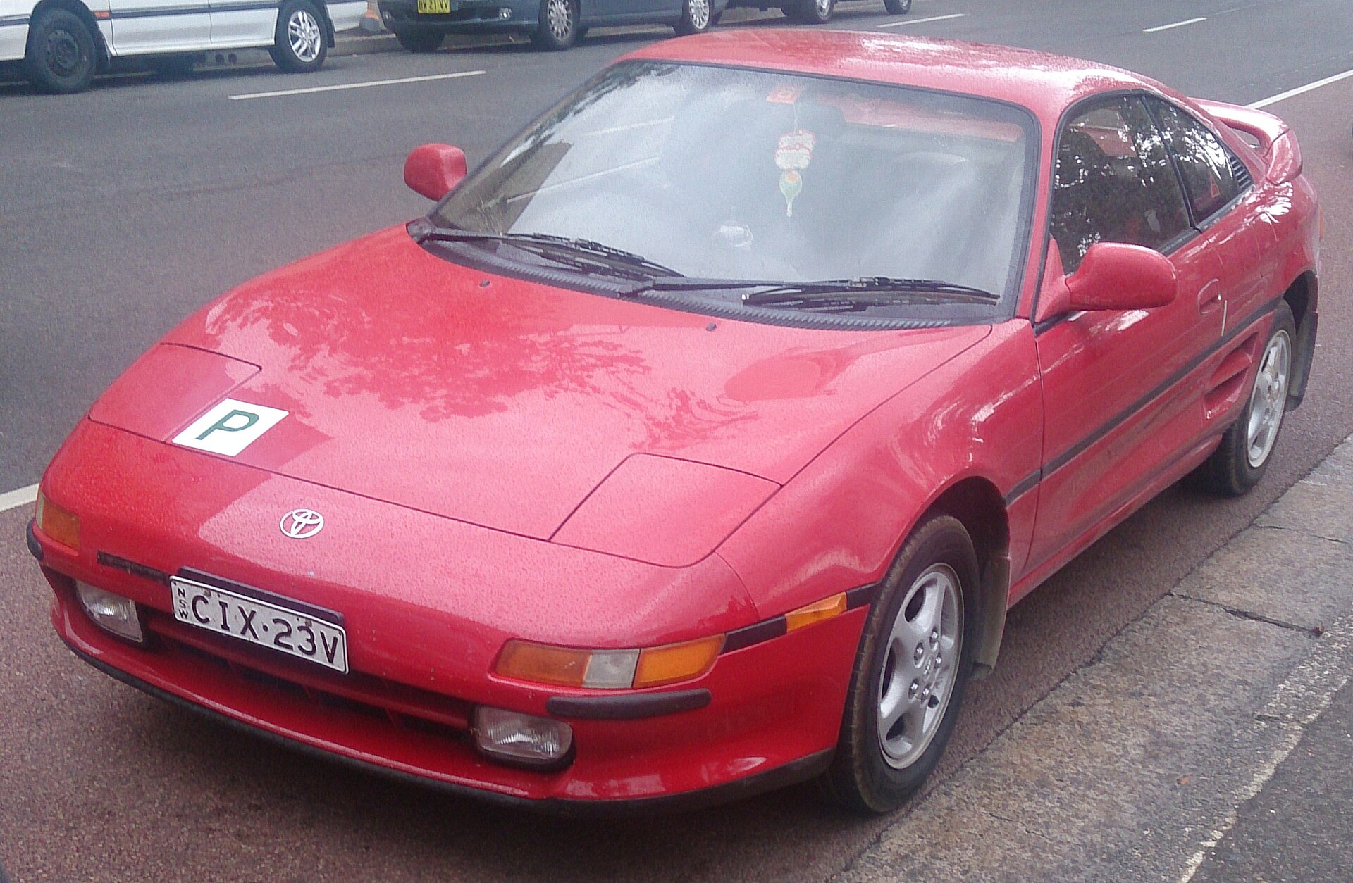 Toyota MR2 SW20 in Rot, Frontansicht, Baujahr 1990