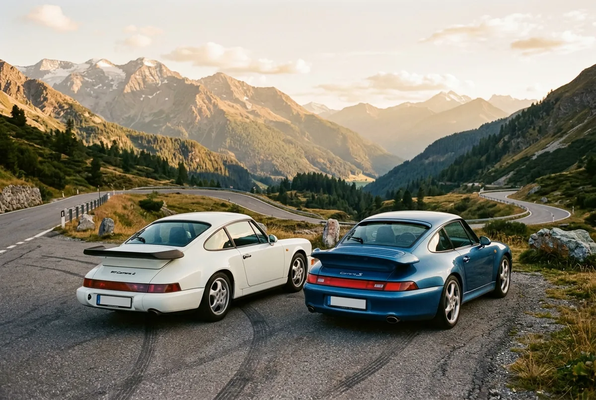 Porsche 964 und 993 auf Alpenstraße